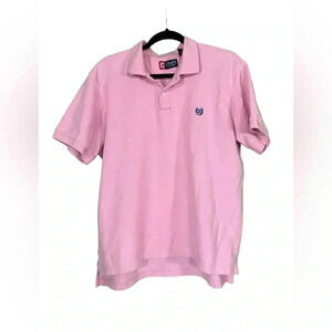 Chaps Men's Size Large Pink Short Sleeve Cotton Polo Shirt with Embroidered Logo